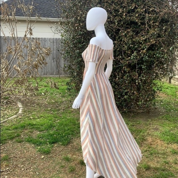 💋NWT Show Me Your MuMu Smocked Breezy Drape BoHo Summer Dress - Picture 3 of 12